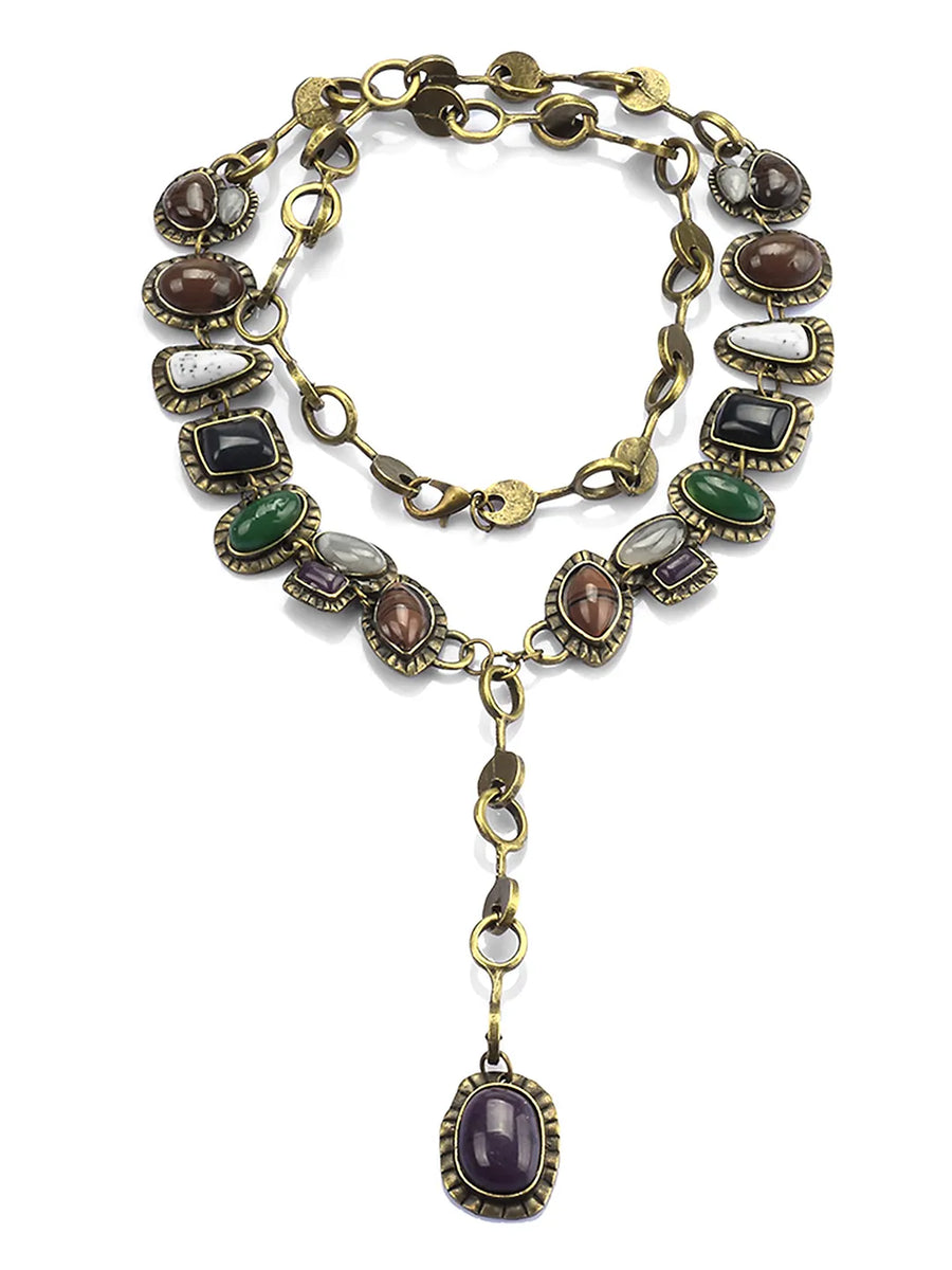 Boho Artifical Stone Drop Necklace