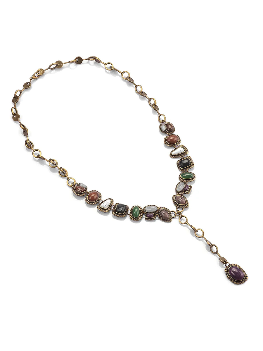 Boho Artifical Stone Drop Necklace