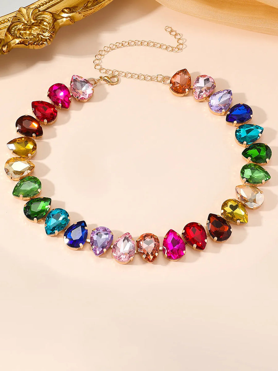 Divine Flow Teardrop Gem Collar