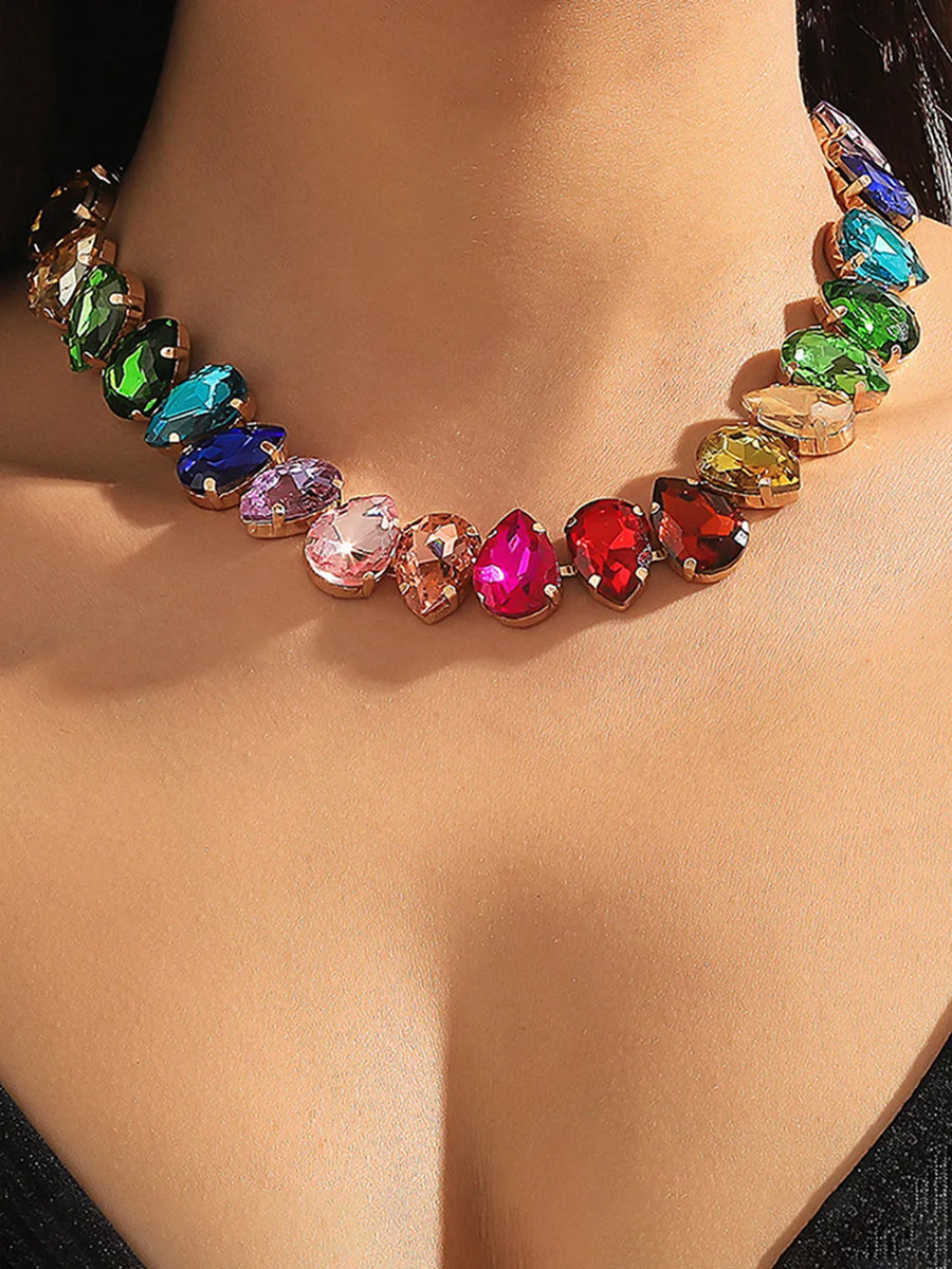 Divine Flow Teardrop Gem Collar