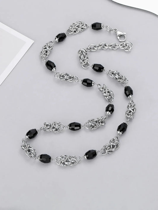 Twisted Shadows Beaded Stainless Chain