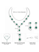 Stunning Crystal CZ Drop Necklace Set - Green