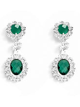 Stunning Crystal CZ Drop Necklace Set - Green