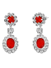 Stunning Crystal CZ Drop Necklace Set - Red