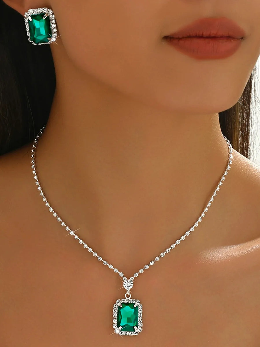 CZ Crystal Necklace & Earring Set
