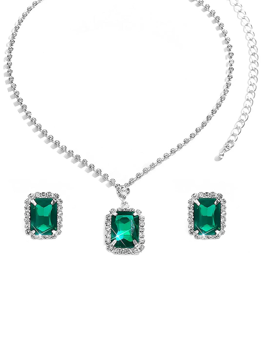 CZ Crystal Necklace & Earring Set