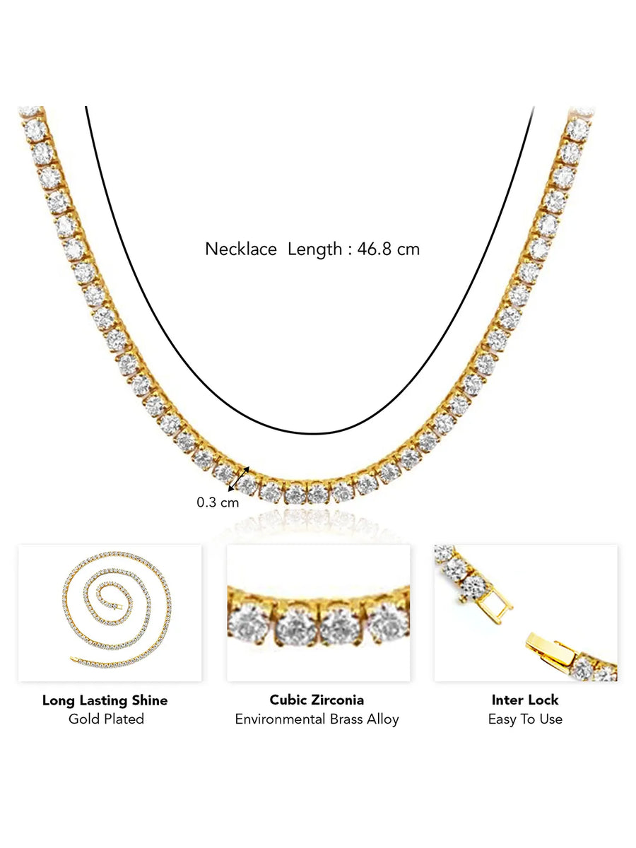 Timeless Glow Tennis Chain Necklace - Gold
