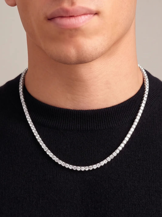 Timeless Glow Tennis Chain Necklace - Silver