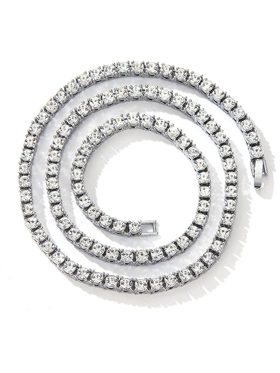 Timeless Glow Tennis Chain Necklace - Silver