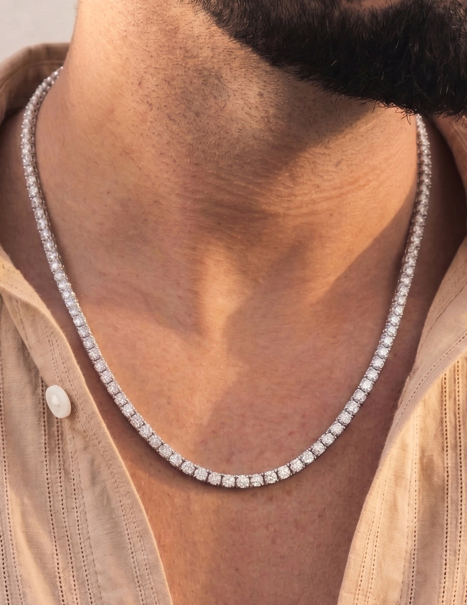 Timeless Glow Tennis Chain Necklace - Silver