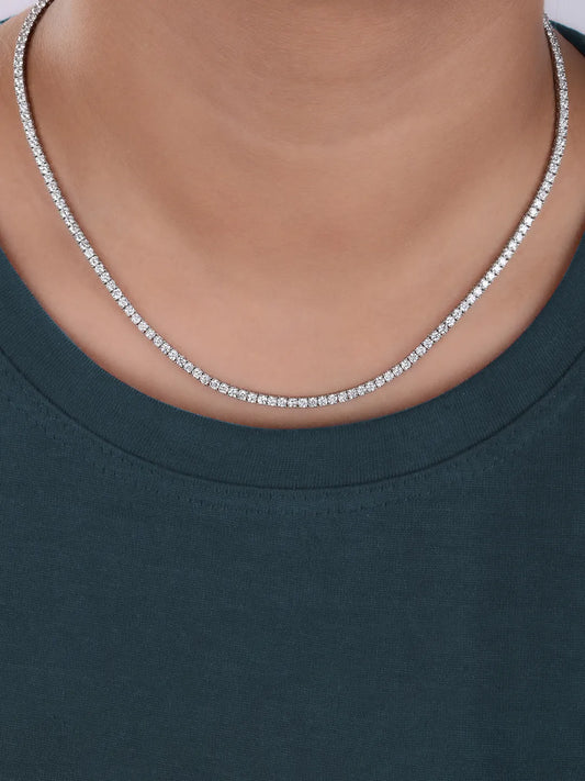 Timeless Glow Tennis Chain Necklace - Silver