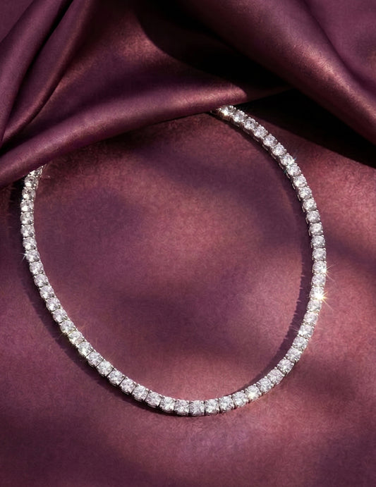 Timeless Glow Tennis Chain Necklace - Silver
