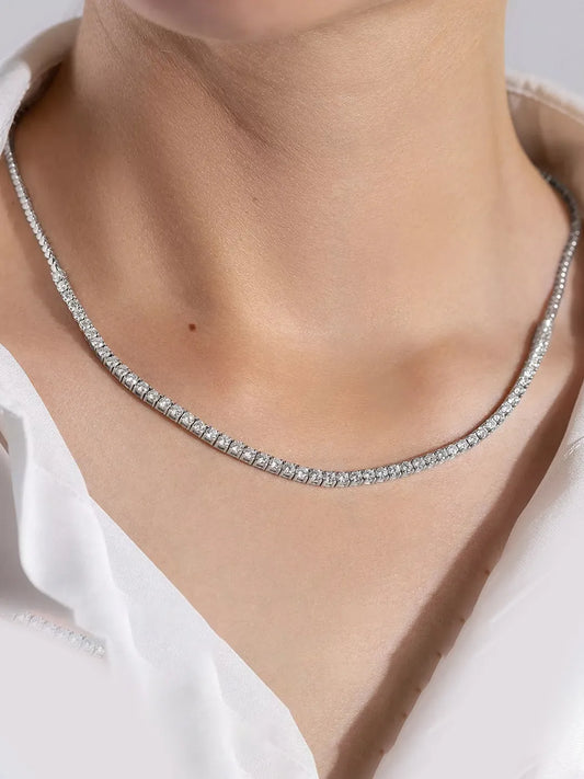 Timeless Glow Tennis Chain Necklace - Silver