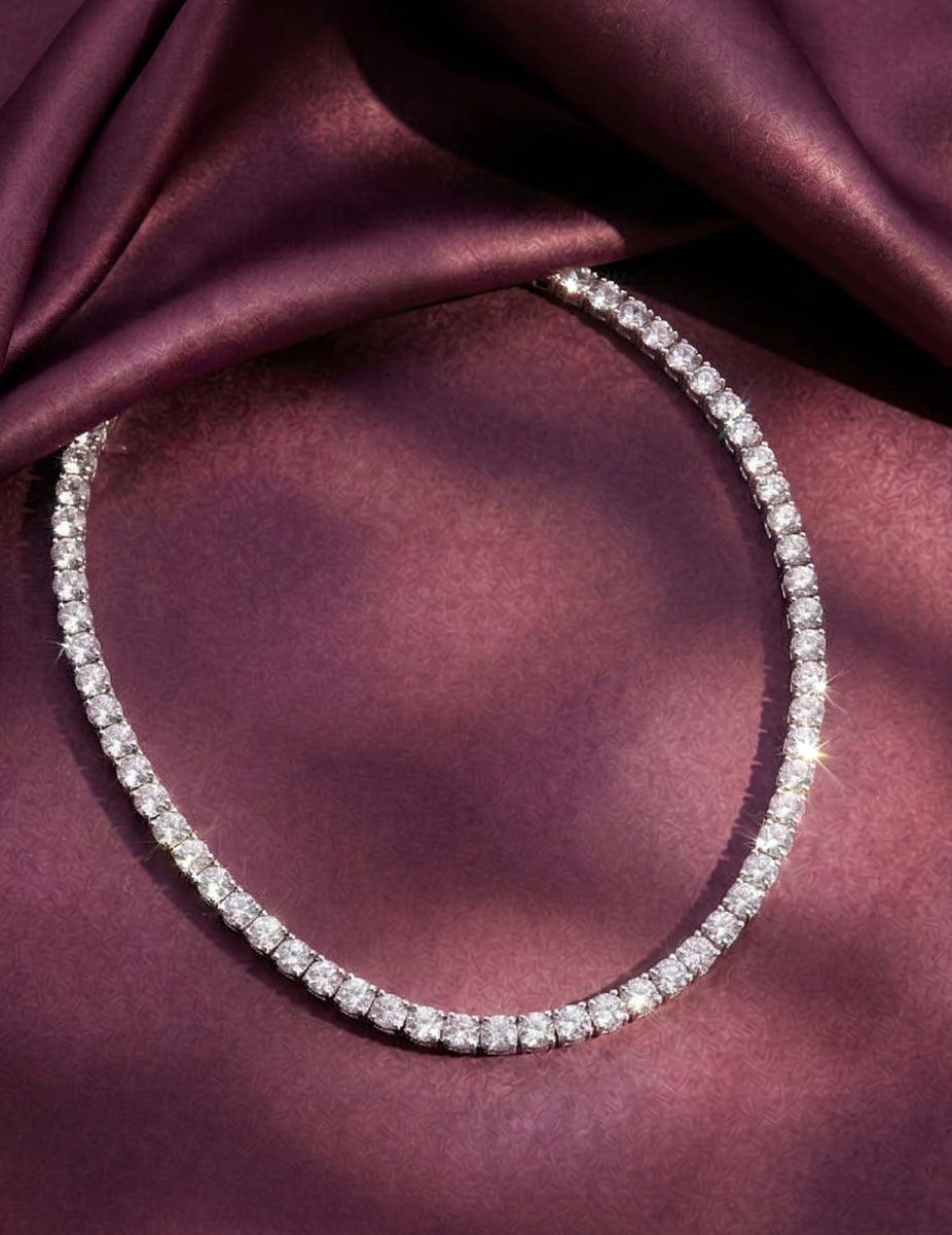 Timeless Glow Tennis Chain Necklace - Silver