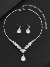 CZ Teardrop Necklace & Earrings