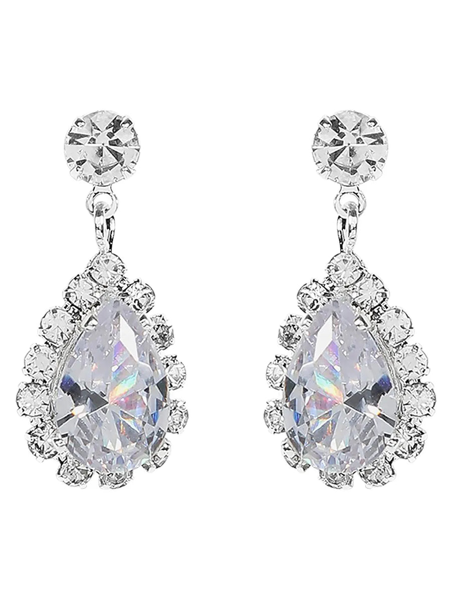 CZ Teardrop Necklace & Earrings