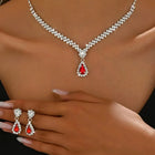 Shiny CZ & Crystal Necklace Set