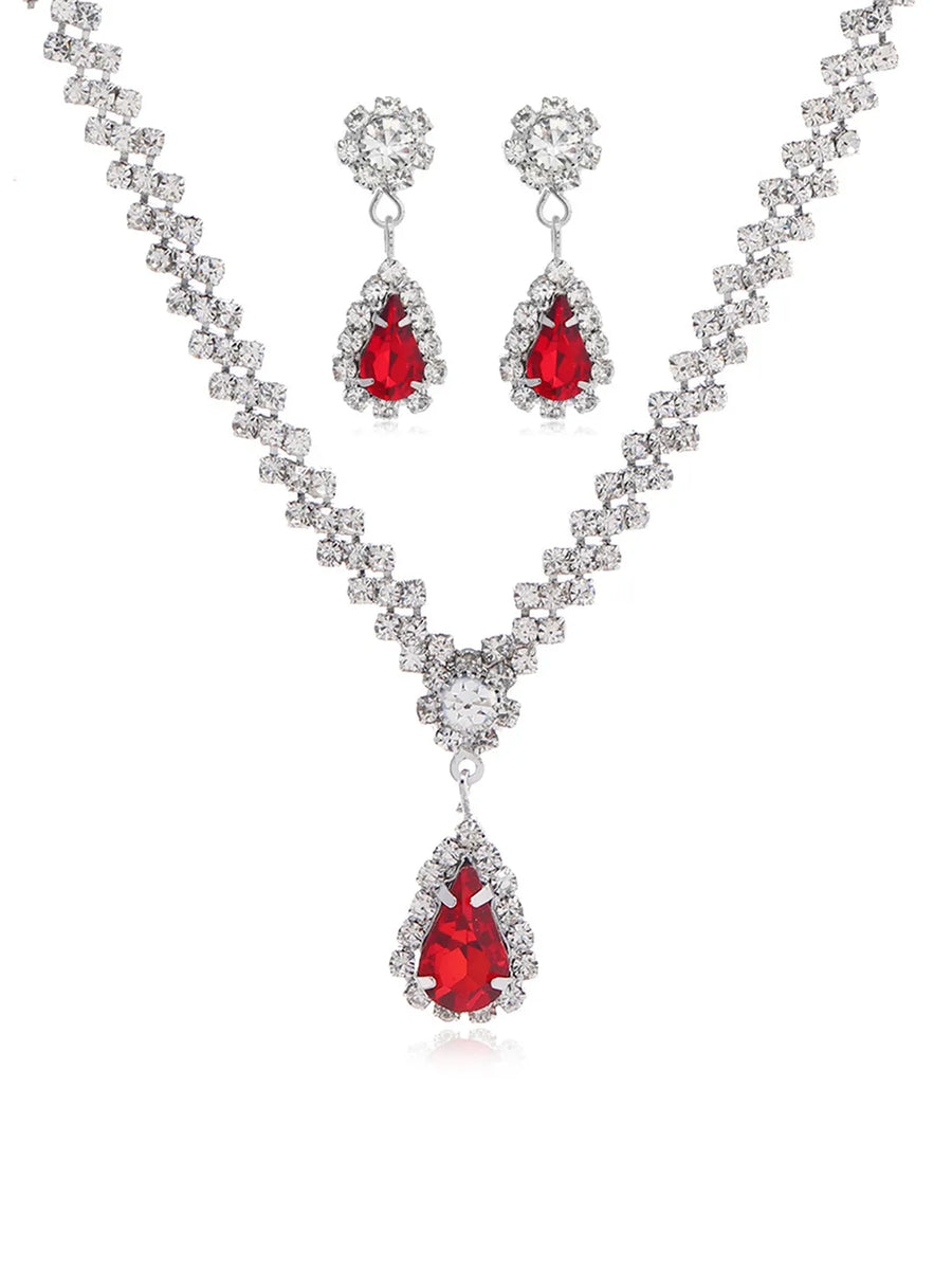 Shiny CZ & Crystal Necklace Set