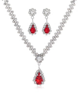 Shiny CZ & Crystal Necklace Set
