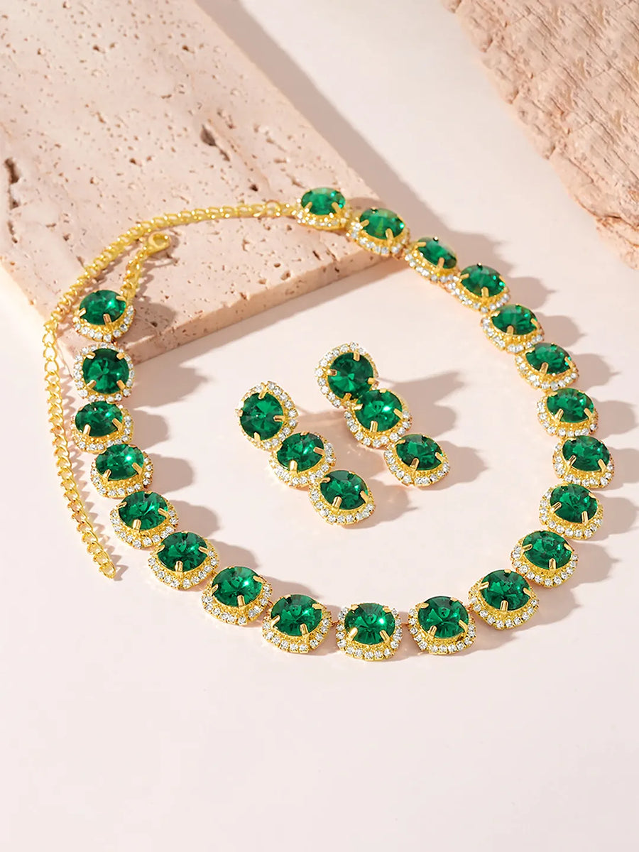 Bold Statement Crystals Necklace Set