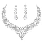 Pear Shaped Crystal Necklace Set