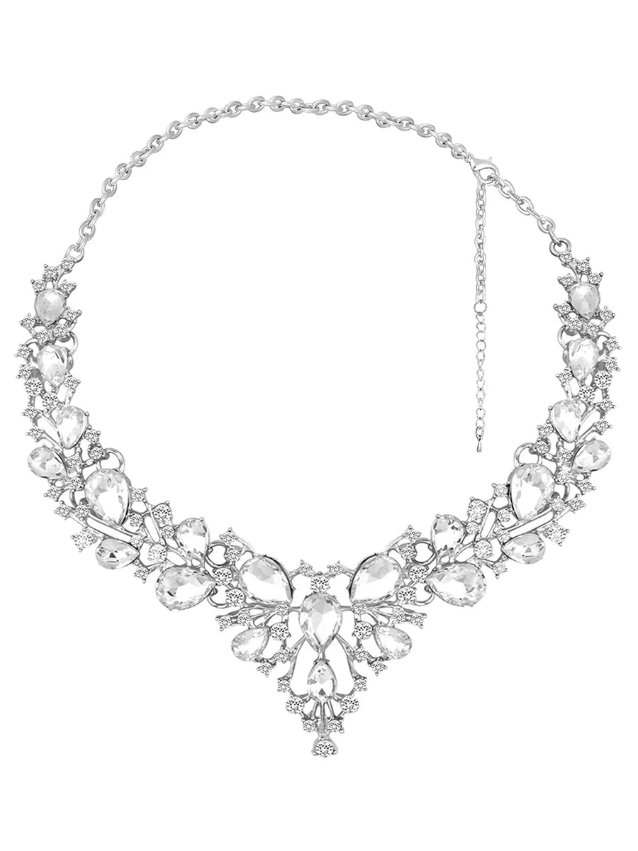 Pear Shaped Crystal Necklace Set