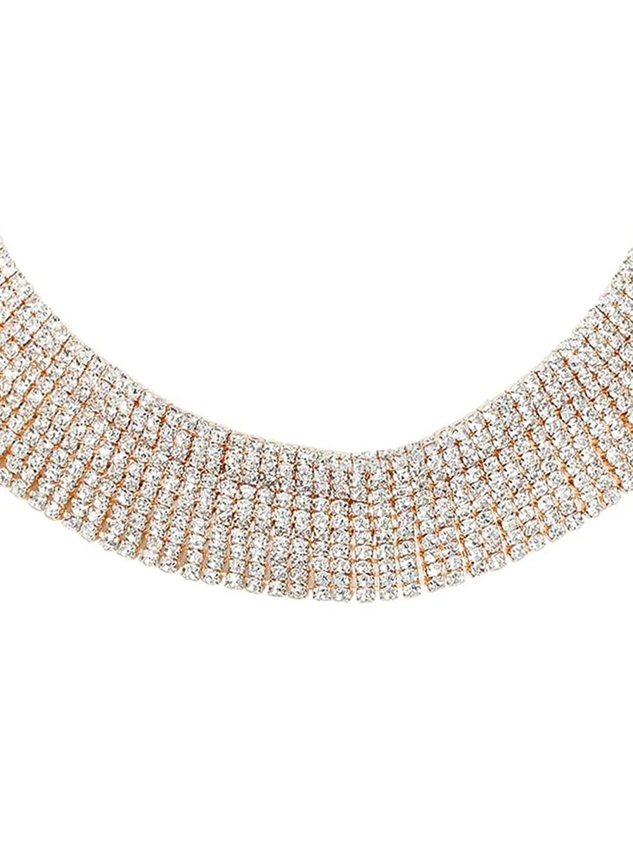 Shimmering CZ Stone Statement Necklace