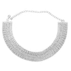 Shimmering CZ Stone Statement Necklace - Silver