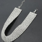 Shimmering CZ Stone Statement Necklace - Silver