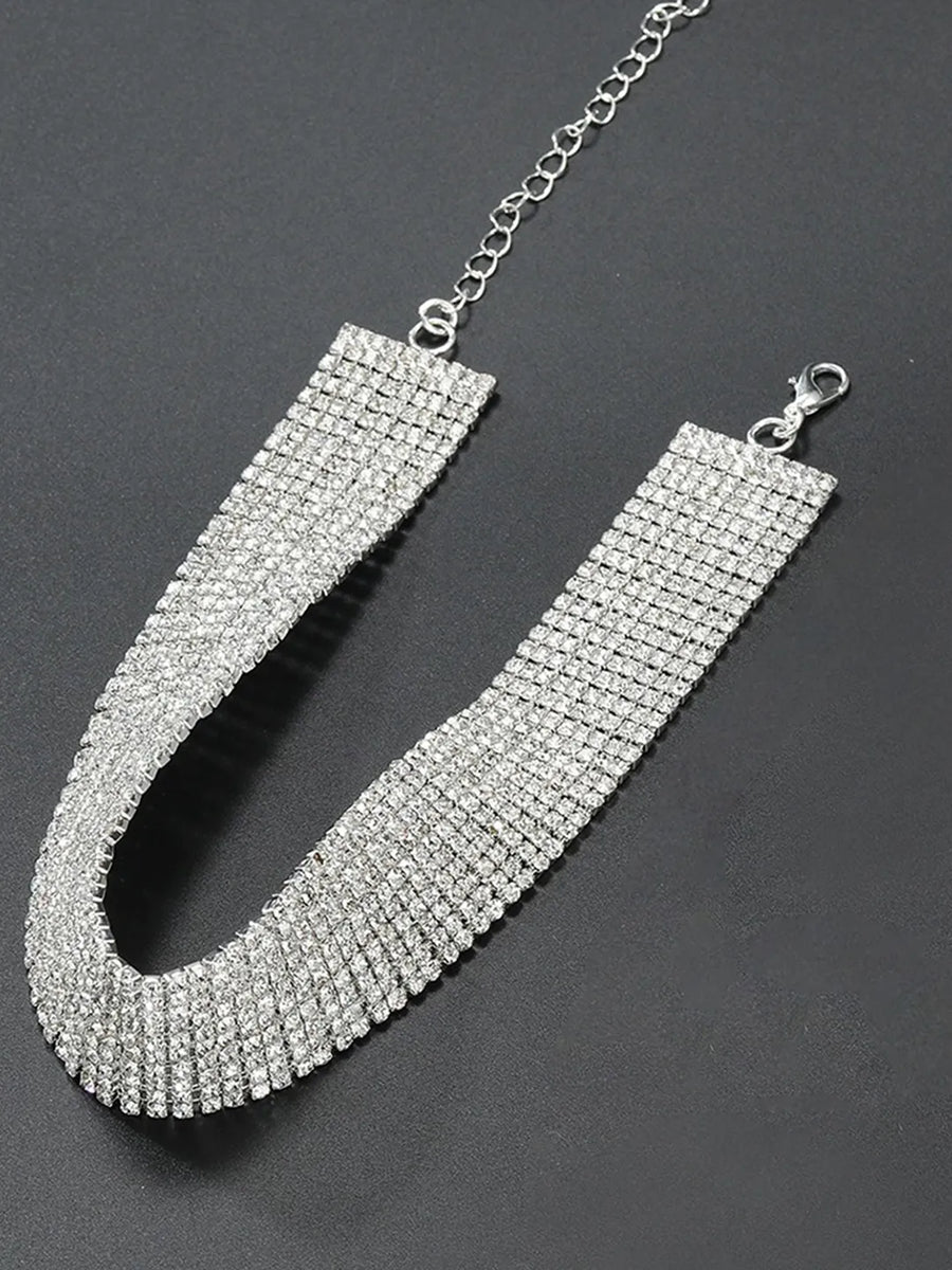 Shimmering CZ Stone Statement Necklace