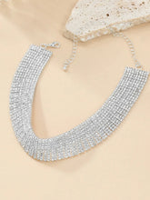 Shimmering CZ Stone Statement Necklace - Silver