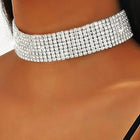 Shimmering CZ Stone Statement Necklace - Silver