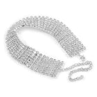 Shimmering CZ Stone Statement Necklace - Silver