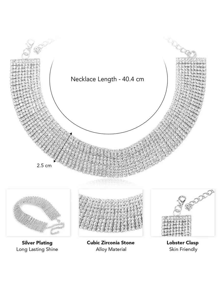 Shimmering CZ Stone Statement Necklace