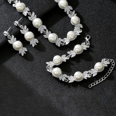 Classic Pearl and Crystal Necklace Set