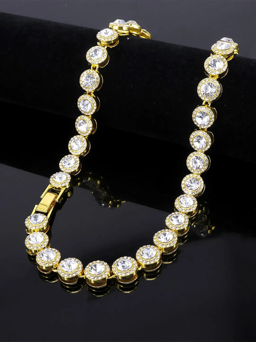 Round Crystal & CZ Tennis Necklace Set