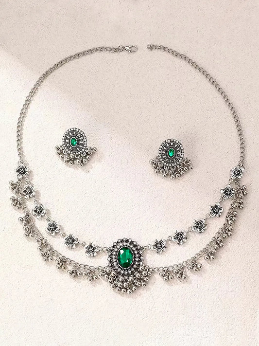 Traditional Ethnic Oxidized Necklace Set