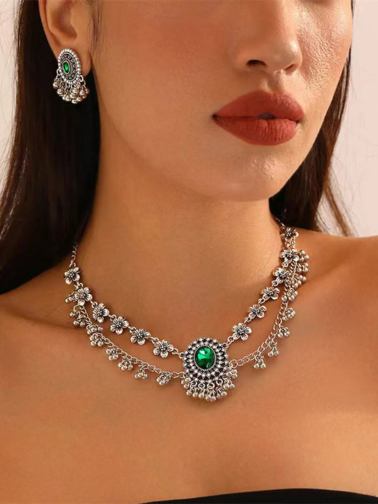 Traditional Ethnic Oxidized Necklace Set