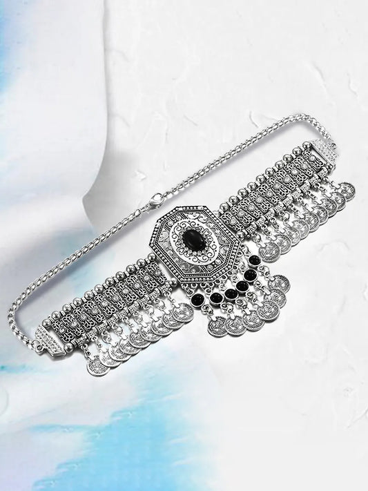 Antique Style Oxidized Choker Necklace