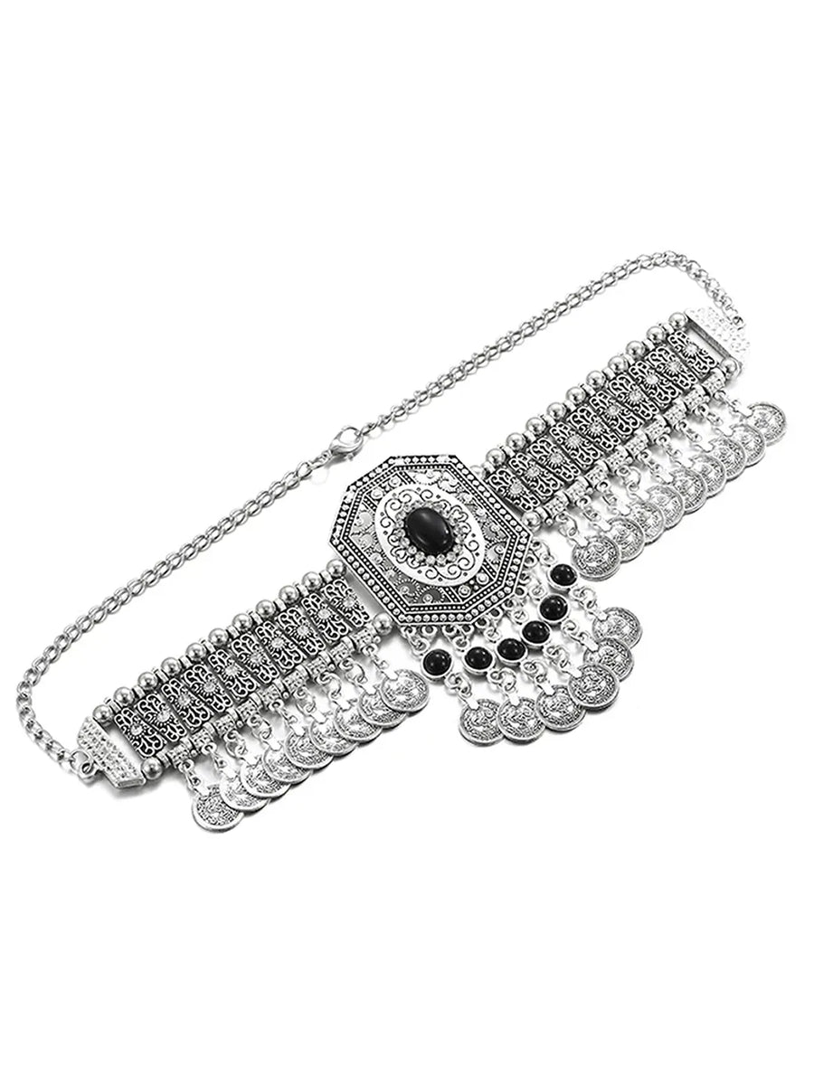 Antique Style Oxidized Choker Necklace