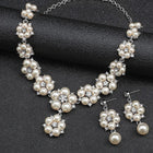 Pearl Statement Floral Necklace Set