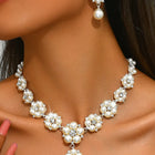 Pearl Statement Floral Necklace Set