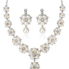 Pearl Statement Floral Necklace Set