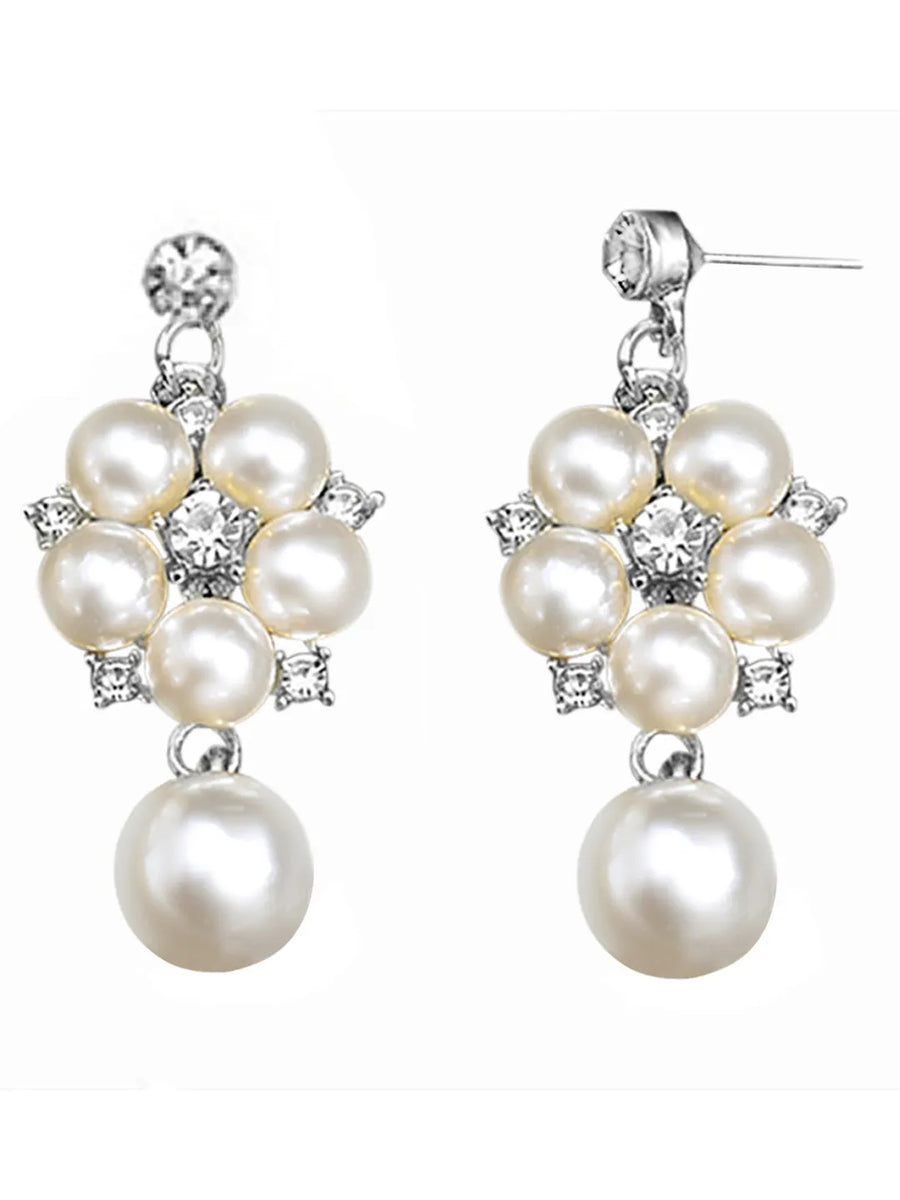 Pearl Statement Floral Necklace Set