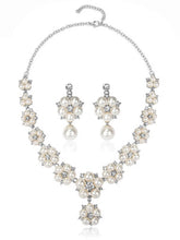 Pearl Statement Floral Necklace Set