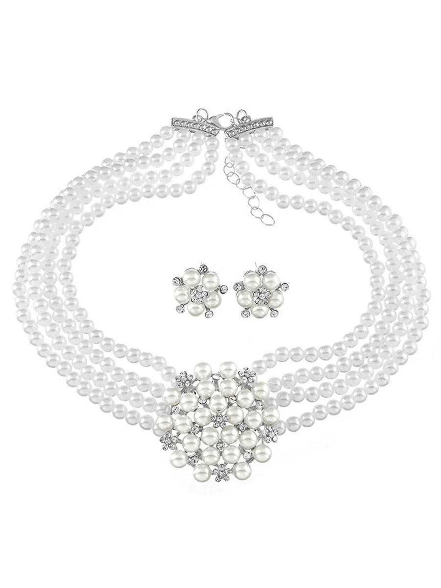 Classic Multi-Strand Pearl Necklace Set