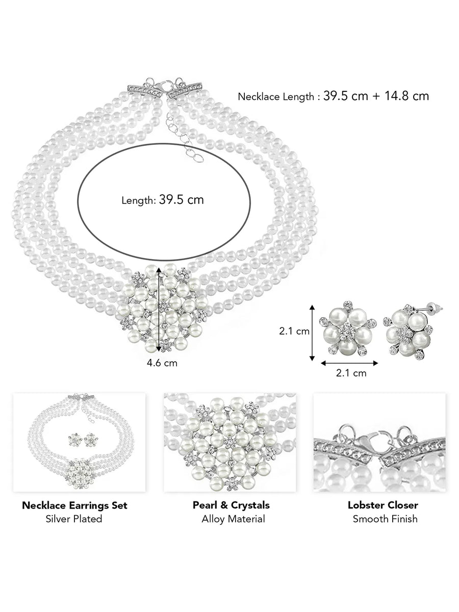 Classic Multi-Strand Pearl Necklace Set