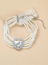Sparkling Heart Pearl Necklace