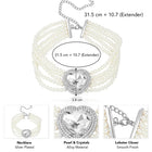 Sparkling Heart Pearl Necklace