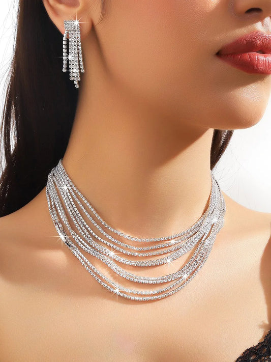Dazzling Multi Layered Necklace Set